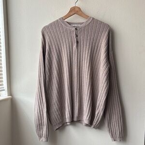 VTG Fieldmaster Men’s Ribbed Henley Sweater Size XL